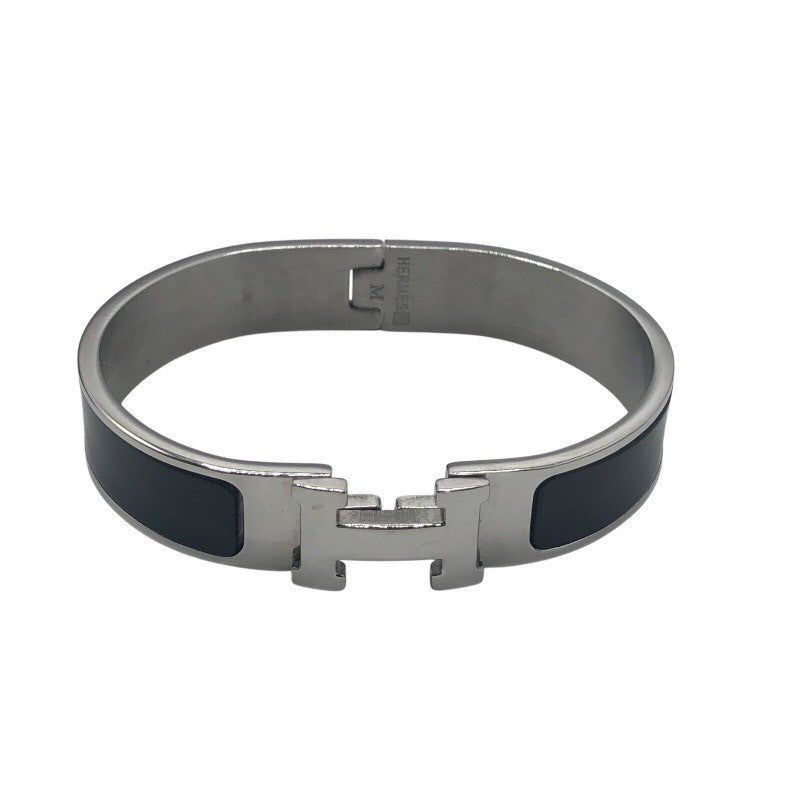エルメス HERMES クリッククラックPM ブラック/SV エナメル・メタル アクセサリー