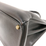エルメス HERMES ケリー40 〇Ｓ刻印 ブラック×ゴールド金具 アルデンヌ レディース ハンドバッグ