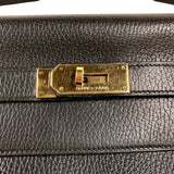 エルメス HERMES ケリー40 〇Ｓ刻印 ブラック×ゴールド金具 アルデンヌ レディース ハンドバッグ