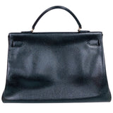 エルメス HERMES ケリー40 〇Ｓ刻印 ブラック×ゴールド金具 アルデンヌ レディース ハンドバッグ