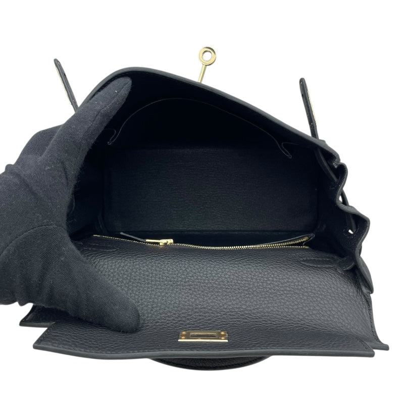 エルメス HERMES ケリー25　内縫い W刻 ブラック GD金具 トゴ レディース ショルダーバッグ