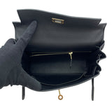 エルメス HERMES ケリー25　内縫い W刻 ブラック GD金具 トゴ レディース ショルダーバッグ