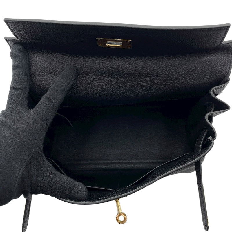 エルメス HERMES ケリー28 W刻 ブラック GD金具 トゴ レディース ショルダーバッグ