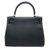 エルメス HERMES ケリー28 W刻 ブラック GD金具 トゴ レディース ショルダーバッグ