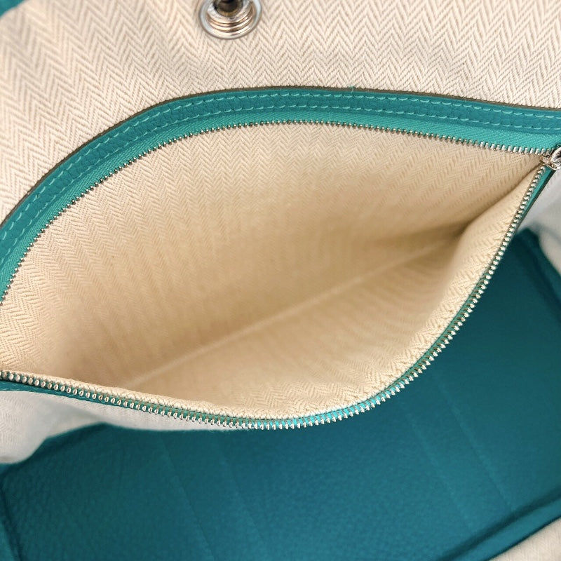 エルメス HERMES ガーデンパーティーTPM D刻印 （2019年製） マラカイト シルバー金具 ネゴンダ レディース ハンドバッグ
