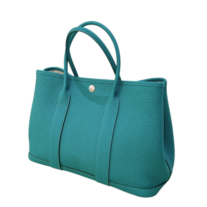 エルメス HERMES ガーデンパーティーTPM D刻印 （2019年製） マラカイト シルバー金具 ネゴンダ レディース ハンドバッグ