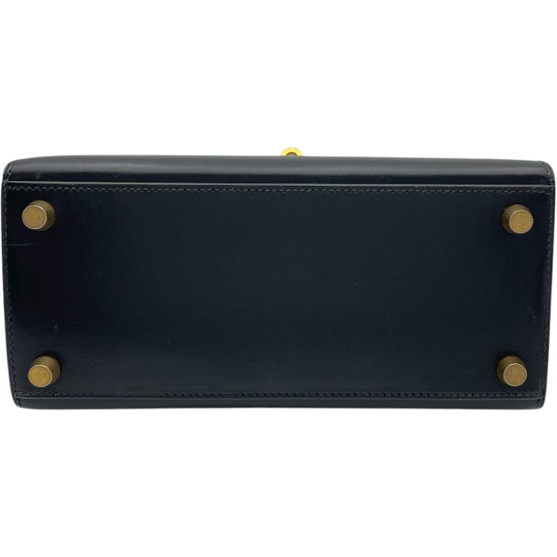 エルメス HERMES ミニケリー20 〇X刻 ブラック GD金具 ボックスカーフ レディース ショルダーバッグ