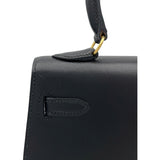 エルメス HERMES ミニケリー20 〇X刻 ブラック GD金具 ボックスカーフ レディース ショルダーバッグ