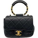 シャネル CHANEL マトラッセトップハンドルミニ AS1357 28番台 ブラック GD金具 ラム レディース ハンドバッグ
