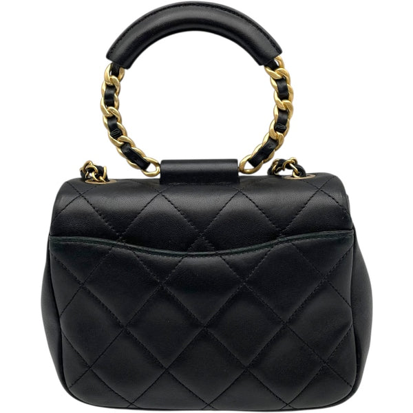 シャネル CHANEL マトラッセトップハンドルミニ AS1357 28番台 ブラック GD金具 ラム レディース ハンドバッグ