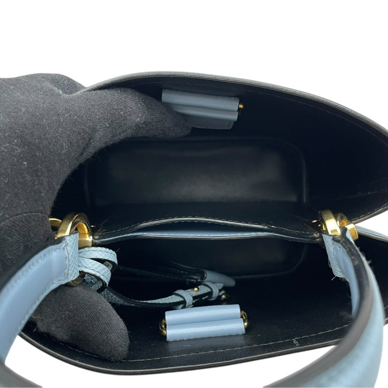 プラダ PRADA パニエ スモール バッグ 1BA217 ライトブルー GD金具 サフィアーノレザー レディース ショルダーバッグ