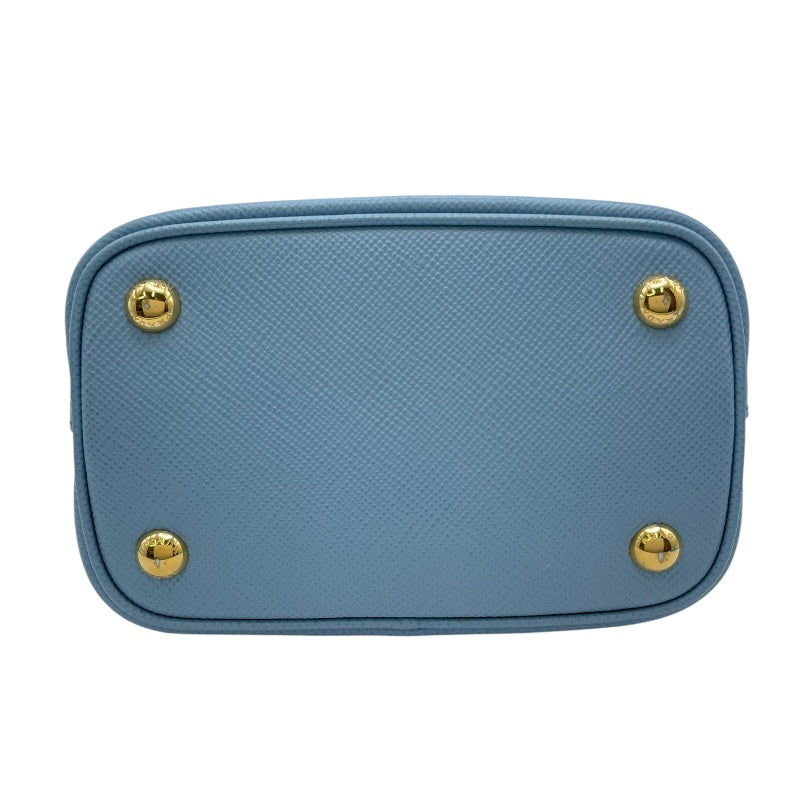 【美品】PRADA スモール パニエ バッグ プラダ PRADA パニエ スモール バッグ 1BA217 ライトブルー GD金具