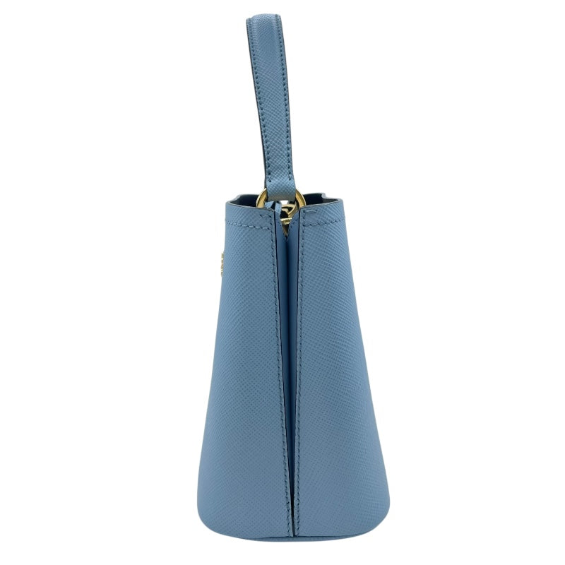 【美品】PRADA スモール パニエ バッグ プラダ PRADA パニエ スモール バッグ 1BA217 ライトブルー GD金具