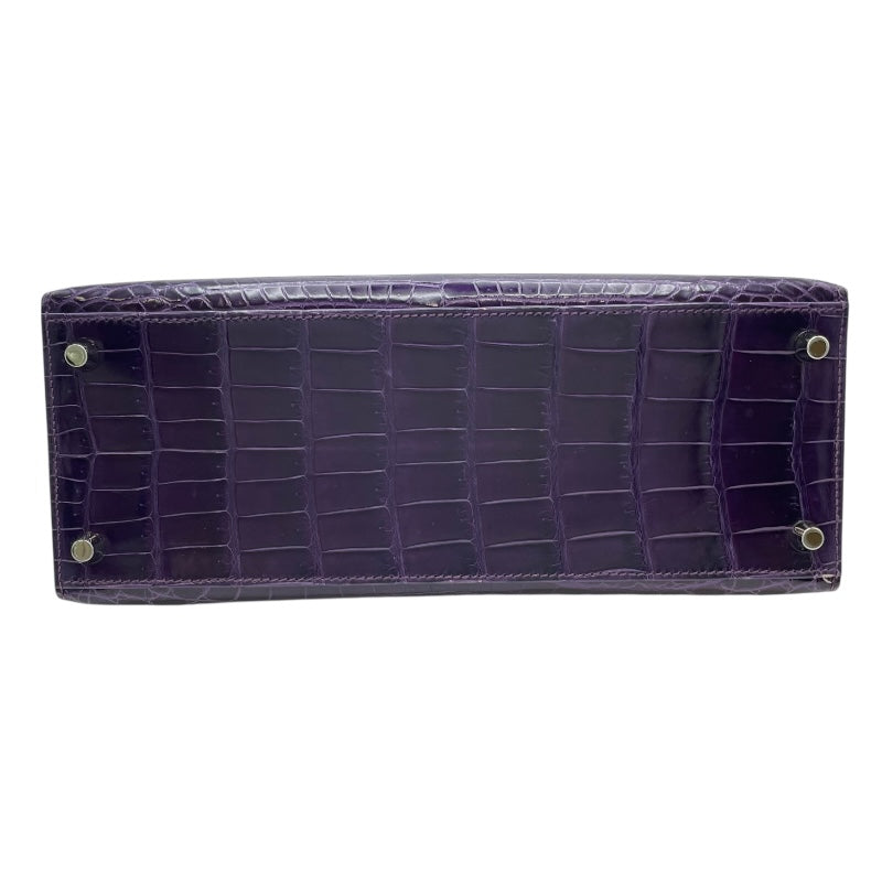 エルメス HERMES ケリー28 □N刻 アメジスト SV金具 二ロティカス レディース ショルダーバッグ