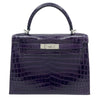 エルメス HERMES ケリー28 □N刻 アメジスト SV金具 二ロティカス レディース ショルダーバッグ