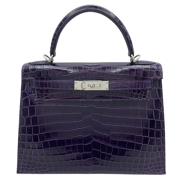エルメス HERMES ケリー28 □N刻 アメジスト SV金具 二ロティカス レディース ショルダーバッグ