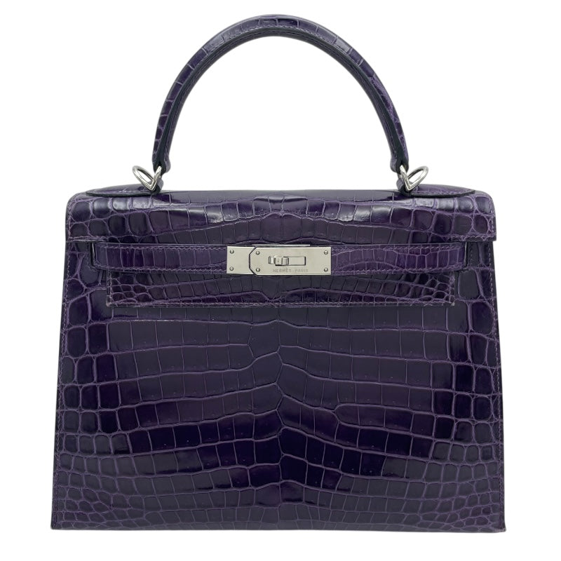エルメス HERMES ケリー28 □N刻 アメジスト SV金具 二ロティカス レディース ショルダーバッグ