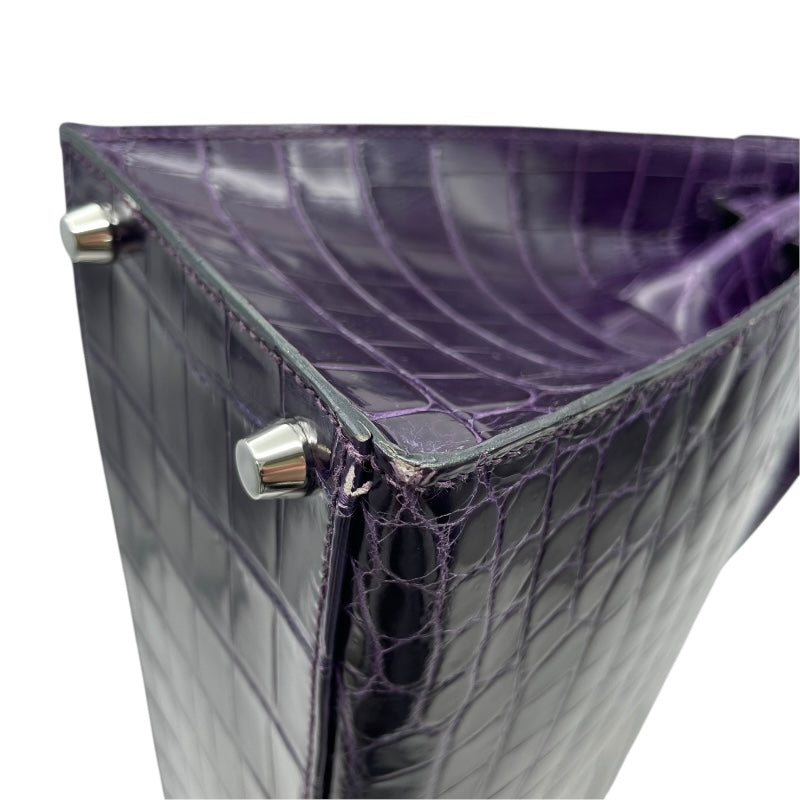 エルメス HERMES ケリー28 □N刻 アメジスト SV金具 二ロティカス レディース ショルダーバッグ