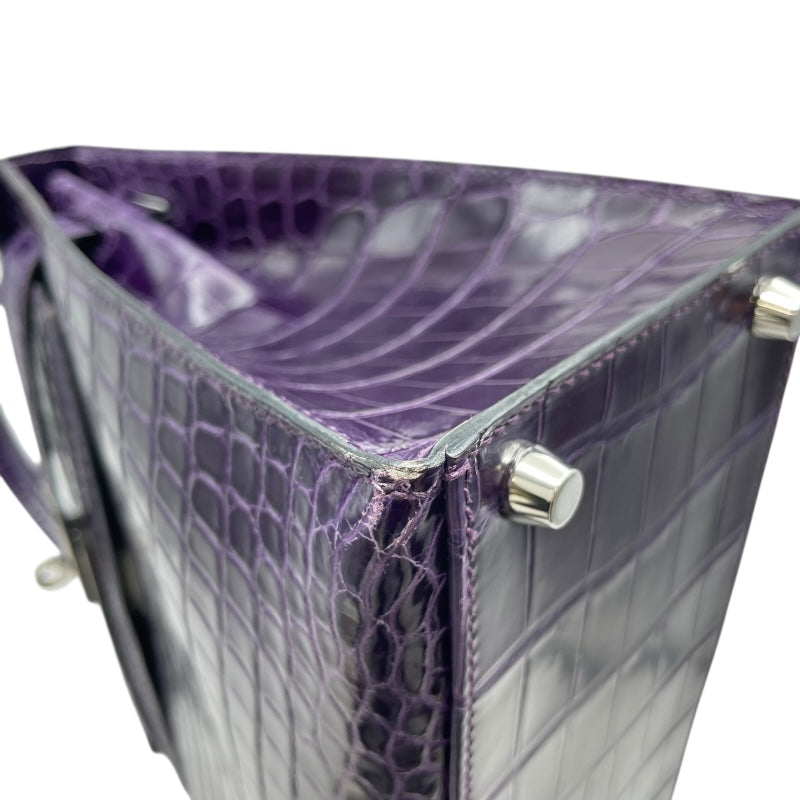 エルメス HERMES ケリー28 □N刻 アメジスト SV金具 二ロティカス レディース ショルダーバッグ