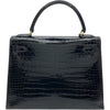 エルメス HERMES ケリー28 外縫い ○V刻 ブラック GD金具 ポロサスリセ レディース ショルダーバッグ