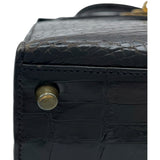 エルメス HERMES ケリー28 外縫い ○V刻 ブラック GD金具 ポロサスリセ レディース ショルダーバッグ