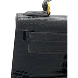 エルメス HERMES ケリー28 外縫い ○V刻 ブラック GD金具 ポロサスリセ レディース ショルダーバッグ