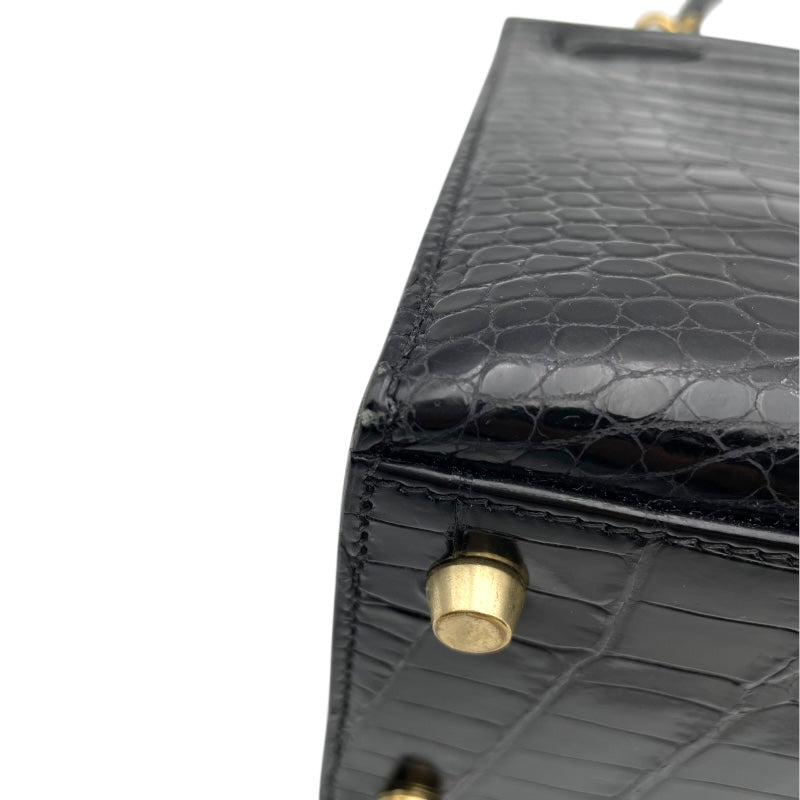 エルメス HERMES ケリー28 外縫い □E刻 ブラック GD金具 ポロサスリセ レディース ハンドバッグ