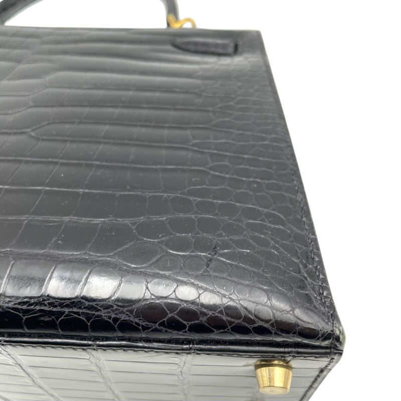 エルメス HERMES ケリー28 外縫い □E刻 ブラック GD金具 ポロサスリセ レディース ハンドバッグ