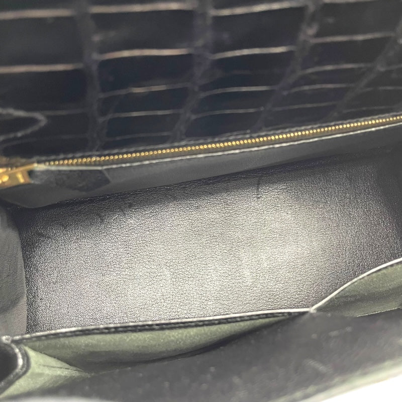 エルメス HERMES ケリー28 外縫い □E刻 ブラック GD金具 ポロサスリセ レディース ハンドバッグ