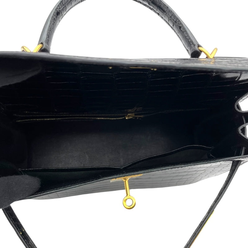 エルメス HERMES ケリー28 外縫い □E刻 ブラック GD金具 ポロサスリセ レディース ハンドバッグ