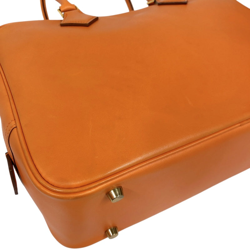 エルメス HERMES プリュム28 □E刻印　（2001年製造） オレンジ　シルバー金具 ヴォーガリバー レディース ハンドバッグ