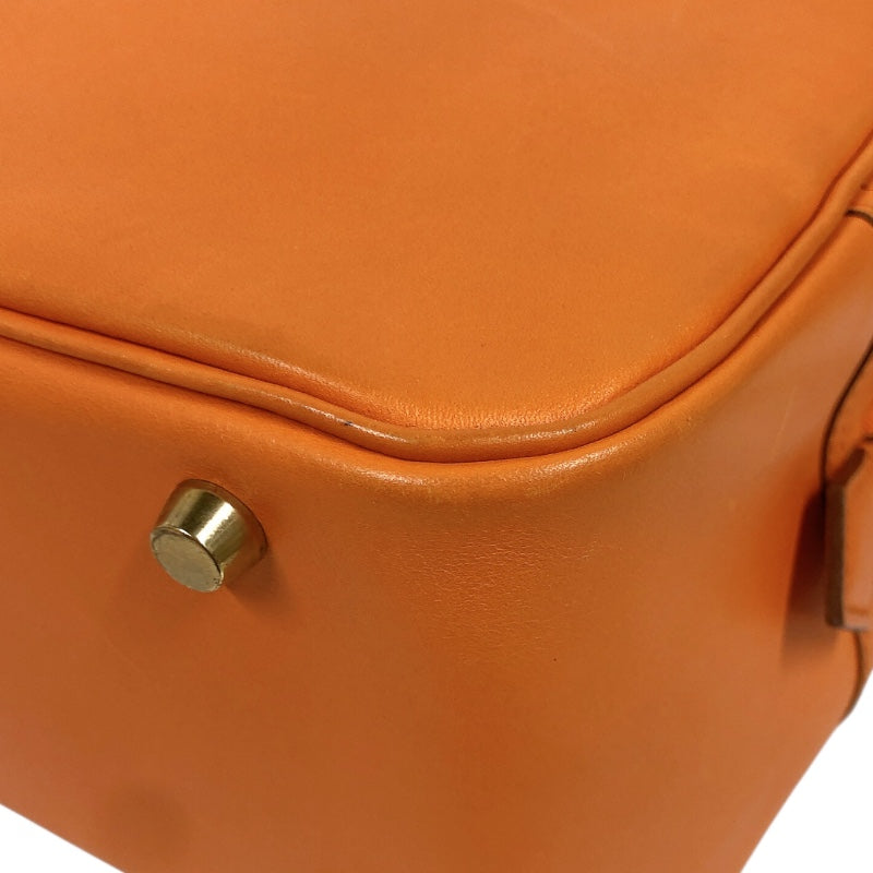 エルメス HERMES プリュム28 □E刻印　（2001年製造） オレンジ　シルバー金具 ヴォーガリバー レディース ハンドバッグ