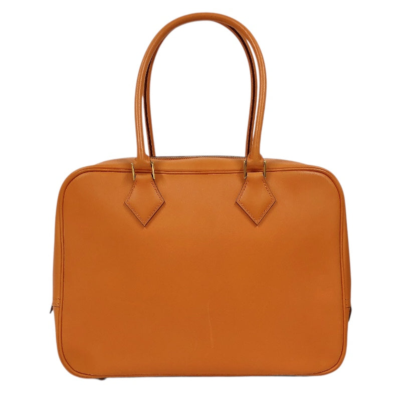 エルメス HERMES プリュム28 □E刻印　（2001年製造） オレンジ　シルバー金具 ヴォーガリバー レディース ハンドバッグ