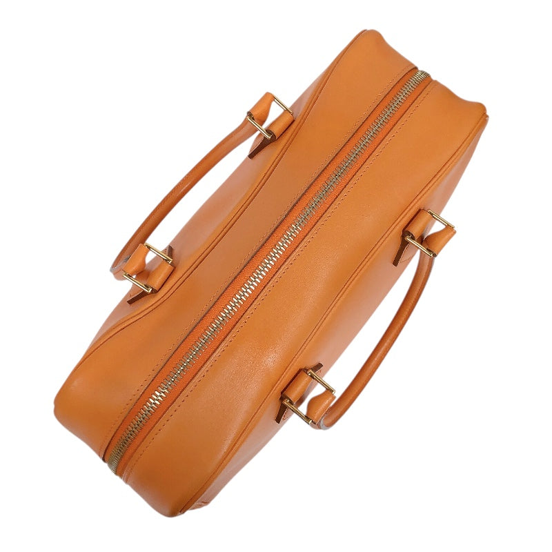 エルメス HERMES プリュム28 □E刻印　（2001年製造） オレンジ　シルバー金具 ヴォーガリバー レディース ハンドバッグ