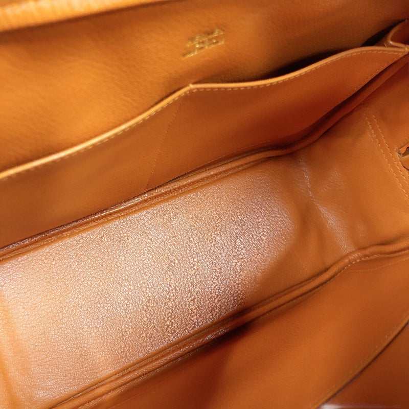 エルメス HERMES プリュム28 □E刻印　（2001年製造） オレンジ　シルバー金具 ヴォーガリバー レディース ハンドバッグ