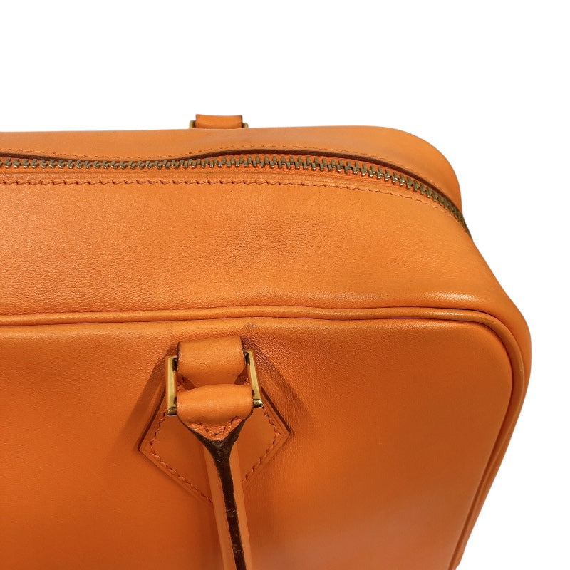 エルメス HERMES プリュム28 □E刻印　（2001年製造） オレンジ　シルバー金具 ヴォーガリバー レディース ハンドバッグ