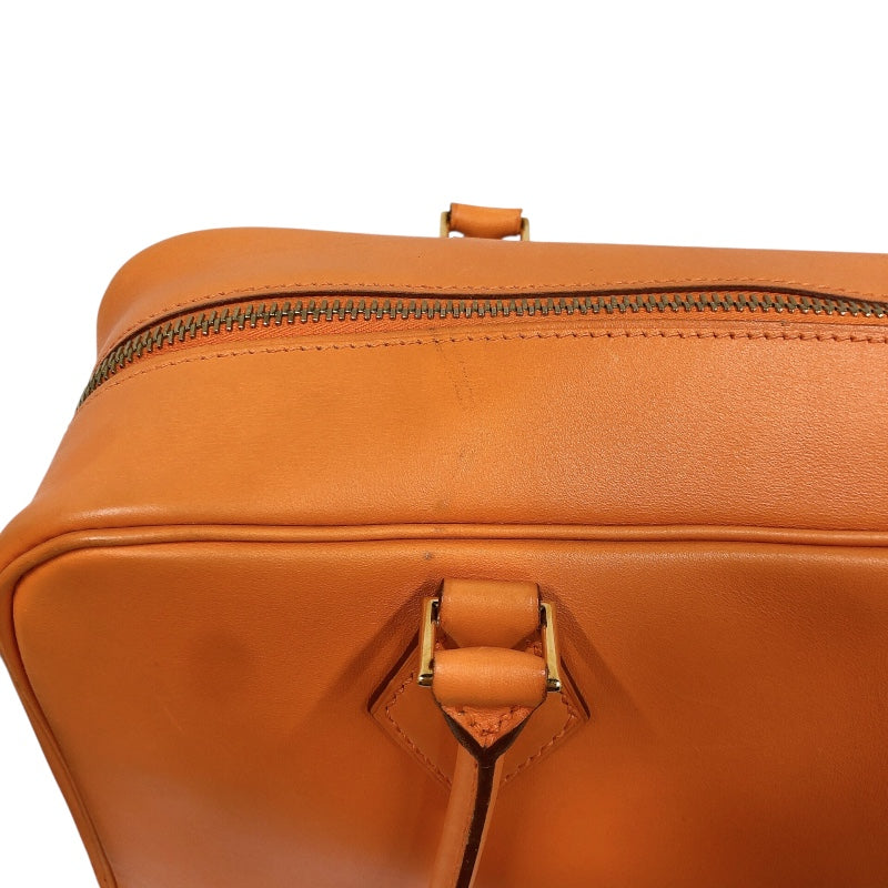 エルメス HERMES プリュム28 □E刻印　（2001年製造） オレンジ　シルバー金具 ヴォーガリバー レディース ハンドバッグ
