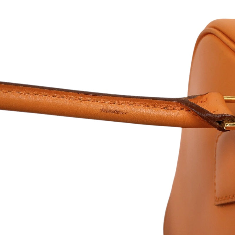 エルメス HERMES プリュム28 □E刻印　（2001年製造） オレンジ　シルバー金具 ヴォーガリバー レディース ハンドバッグ