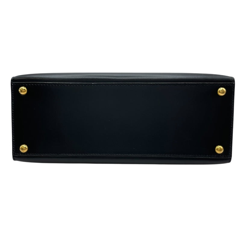 エルメス HERMES ダルヴィPM □B刻 ブラック GD金具 ボックスカーフ レディース ハンドバッグ