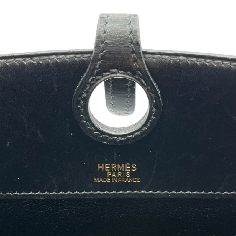 エルメス HERMES ダルヴィPM □B刻 ブラック GD金具 ボックスカーフ レディース ハンドバッグ