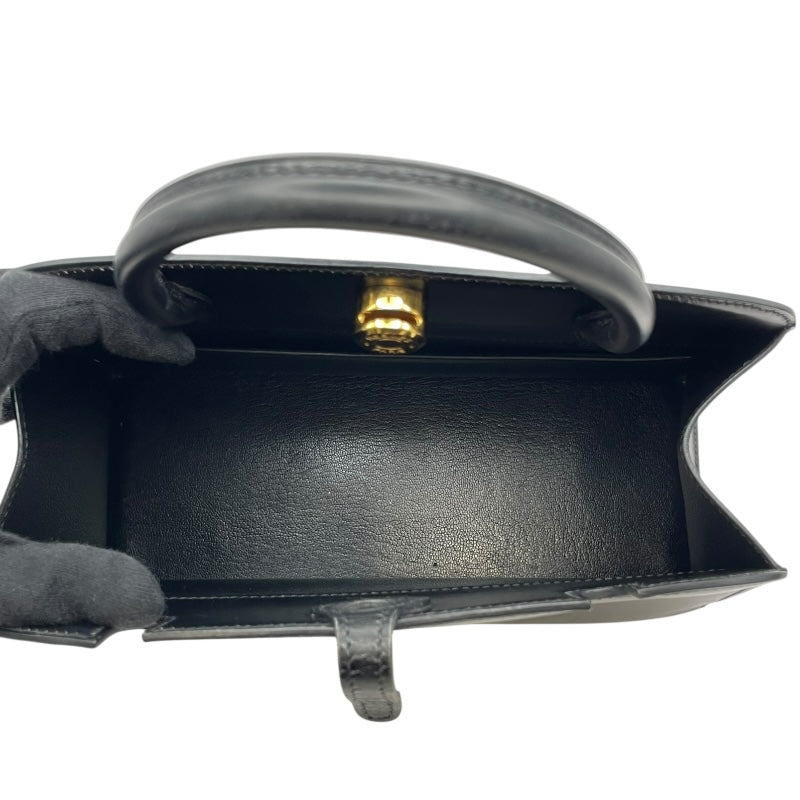 エルメス HERMES ダルヴィPM □B刻 ブラック GD金具 ボックスカーフ レディース ハンドバッグ