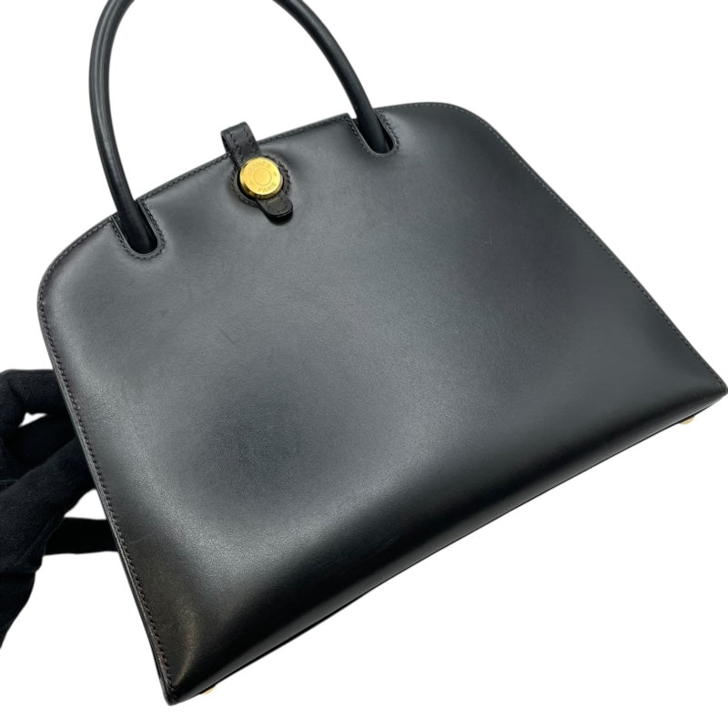 エルメス HERMES ダルヴィPM □B刻 ブラック GD金具 ボックスカーフ レディース ハンドバッグ