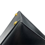 エルメス HERMES ダルヴィPM □B刻 ブラック GD金具 ボックスカーフ レディース ハンドバッグ