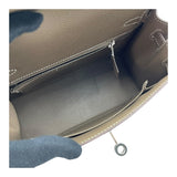 エルメス HERMES ケリー25 外縫い B刻 エトゥープ SV金具 エプソン レディース ハンドバッグ