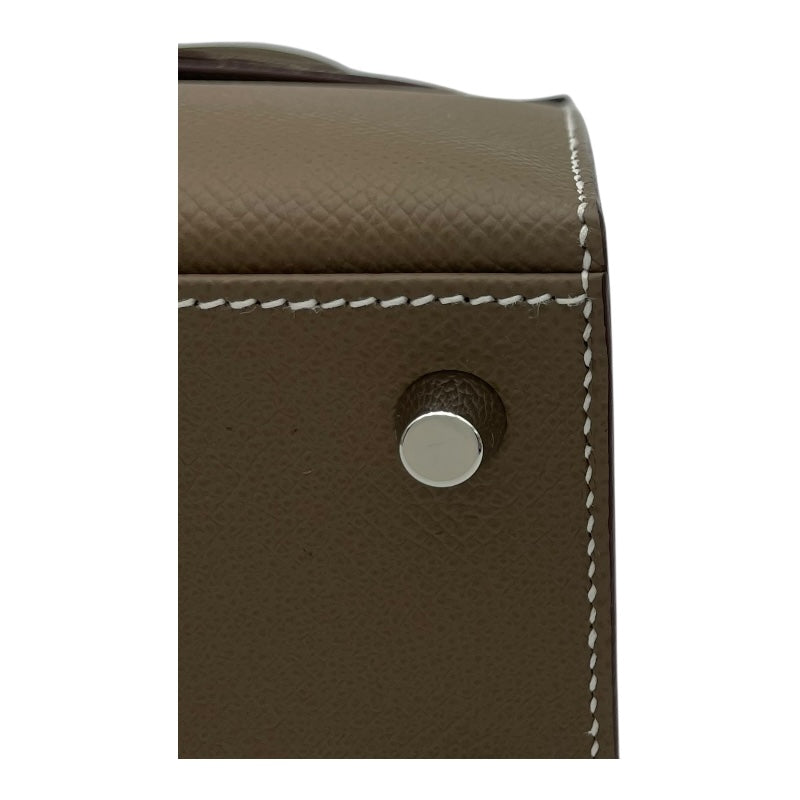 エルメス HERMES ケリー25 外縫い B刻 エトゥープ SV金具 エプソン レディース ハンドバッグ