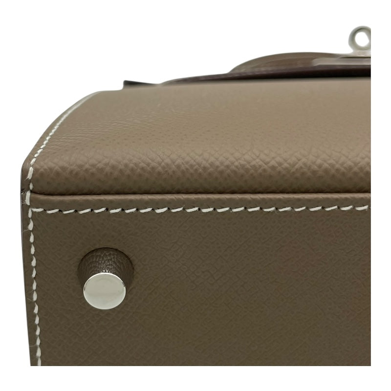 エルメス HERMES ケリー25 外縫い B刻 エトゥープ SV金具 エプソン レディース ハンドバッグ