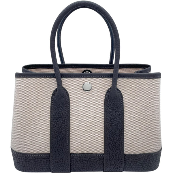 エルメス HERMES ネオガーデン23 W刻印 ベージュ・マロン SV金具 トワル レディース ハンドバッグ