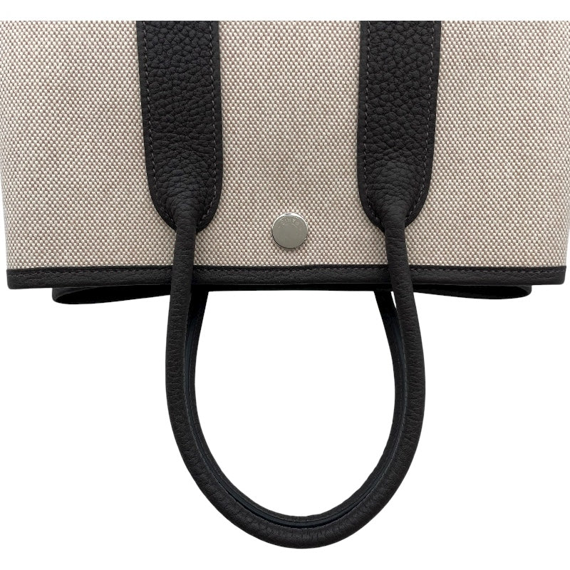 エルメス HERMES ネオガーデン23 W刻印 ベージュ・マロン SV金具 トワル レディース ハンドバッグ