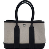 エルメス HERMES ネオガーデン23 W刻印 ベージュ・マロン SV金具 トワル レディース ハンドバッグ