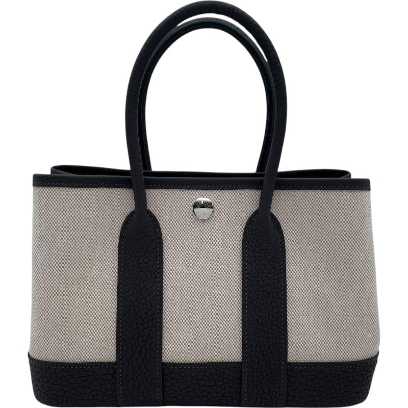 エルメス HERMES ネオガーデン23 W刻印 ベージュ・マロン SV金具 トワル レディース ハンドバッグ